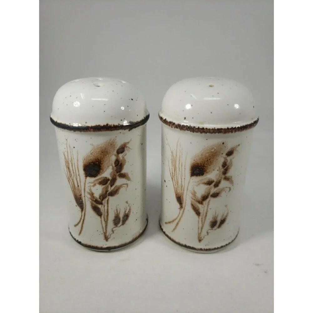 Vtg Midwinter Stonehenge WILD OATS salt & Pepper Shakers Eve Midwinter England